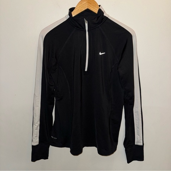Nike Dri-Fit Running Black Quarter Zip Pullover Women’s Size Large - Picture 1 of 8